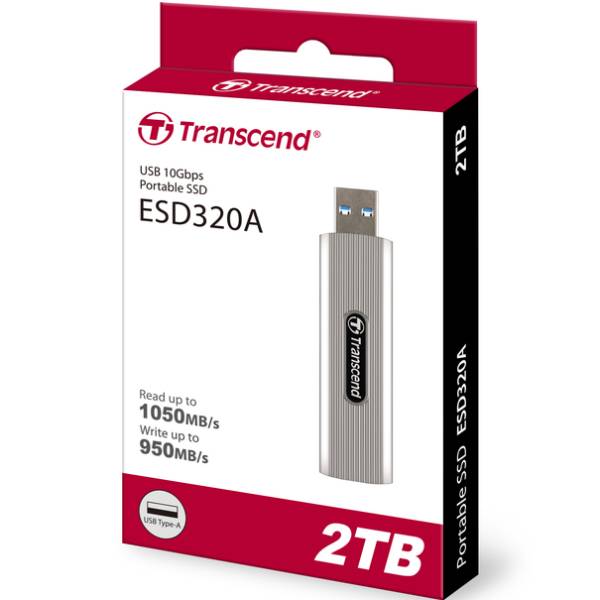 Внешний SSD накопитель TRANSCEND 2TB ESD320A USB 10Gbps Type-A Silver (TS2TESD320A) Тип флэш-памяти 3D NAND