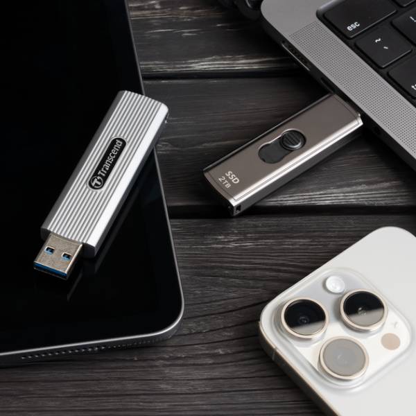 Внешний вид Внешний SSD накопитель TRANSCEND 2TB ESD320A USB 10Gbps Type-A Silver (TS2TESD320A)