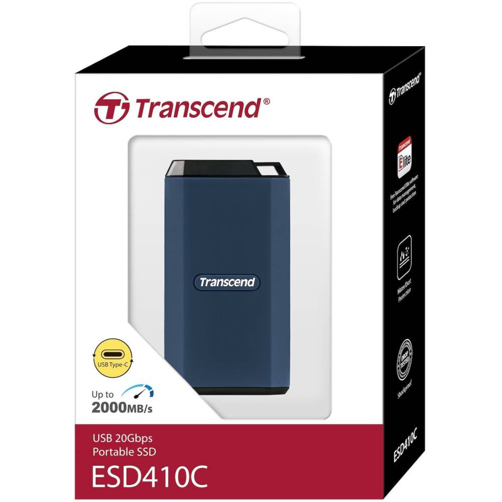 Внешний SSD накопитель TRANSCEND 1TB ESD410C USB 20Gbps Type C Blue (TS1TESD410C) Емкость 1 Тб
