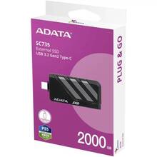 Внешний SSD накопитель ADATA USB 3.2 2TB SC735 (SC735-2000G-CCBK/GY)