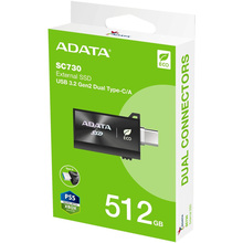 Внешний SSD накопитель ADATA USB 3.2 512GB SC730 Black (SC730-512G-CACTI)