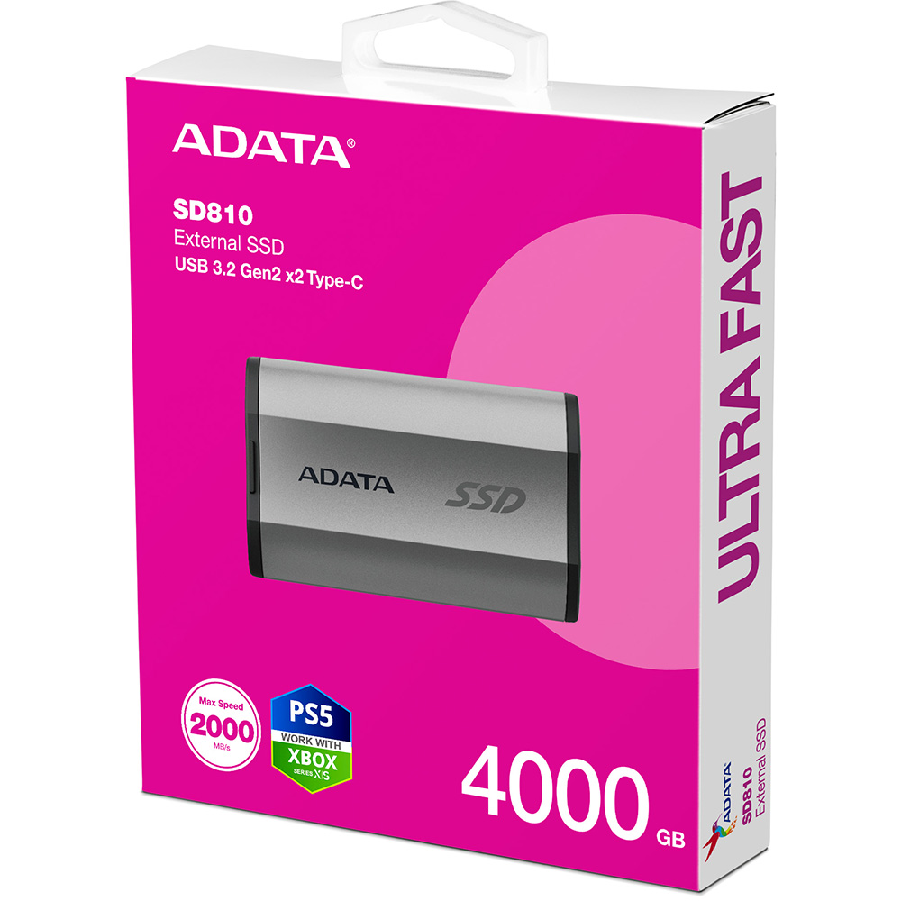 Обзор Внешний SSD накопитель ADATA SD810 USB 3.2 4TB (SD810-4000G-CSG)