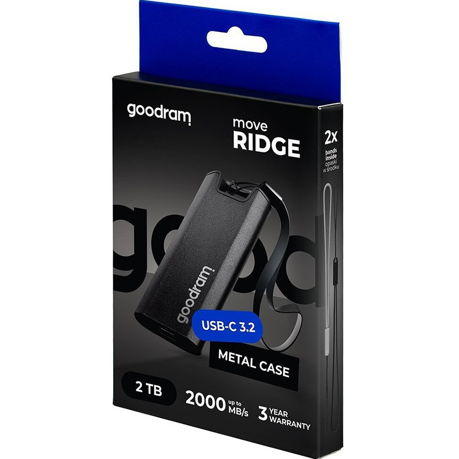 Внешний SSD накопитель GOODRAM Move Ridge 2TB Type-C Black (SSDR-GMRE-02T-K0) Форм-фактор USB