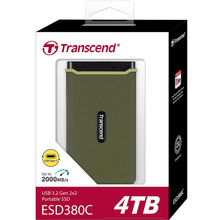 Зовнішній SSD накопичувач TRANSCEND USB 3.1 Gen 2 Type-C ESD380C 4TB Military Green (TS4TESD380C)