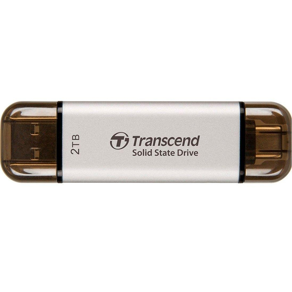 Зовнішній накопичувач SSD TRANSCEND ESD310S USB Type C/A 2TB Silver (TS2TESD310S)