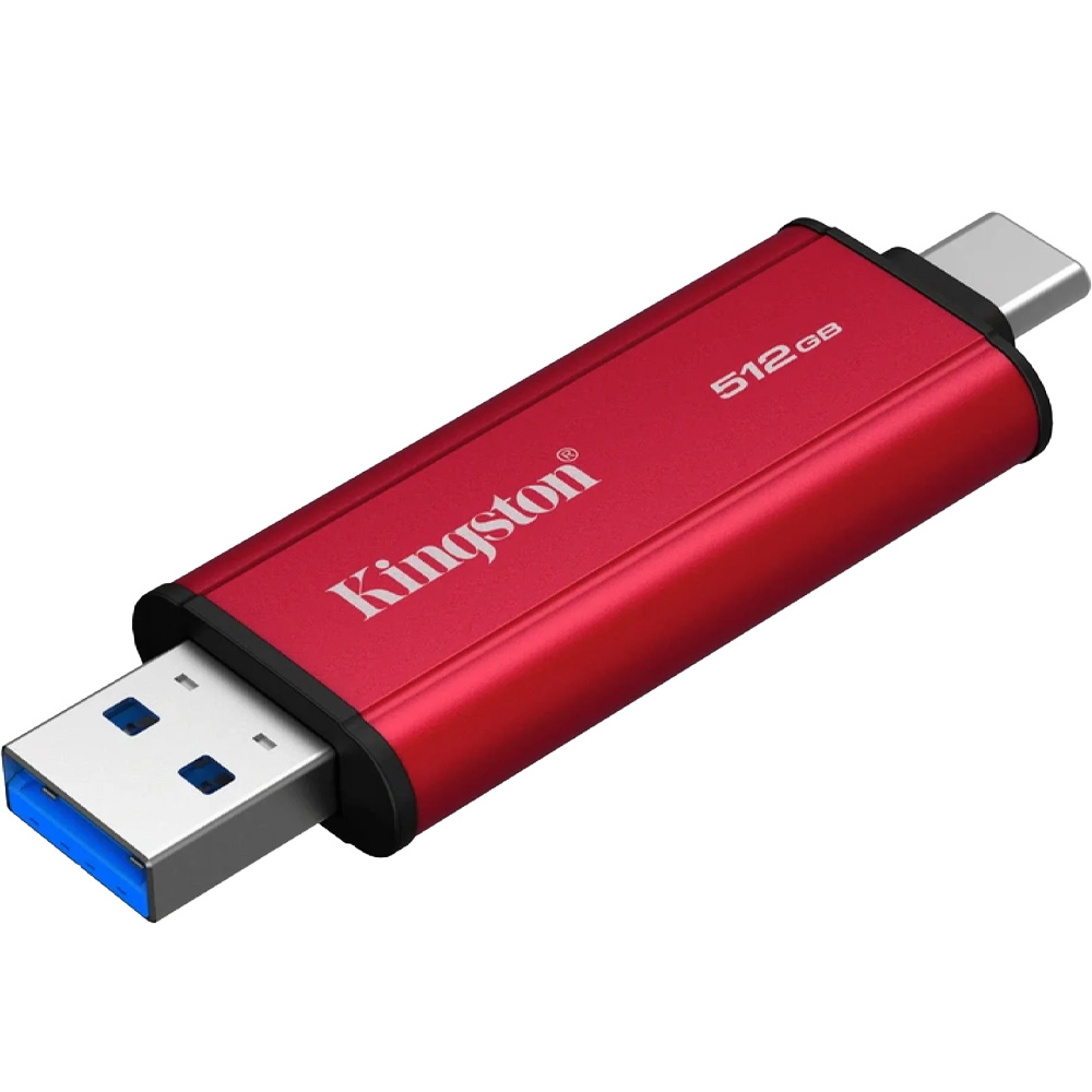 Зовнішній SSD накопичувач KINGSTON 512GB Dual USB-A/C 1050MB/s USB 3.2 Gen 2 Red (SPSD/512GB) Ємність 512 Гб