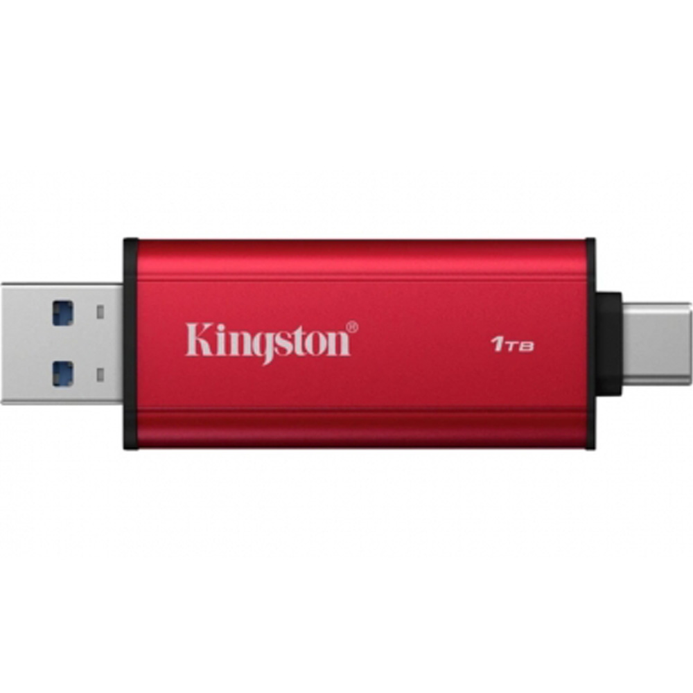 Зовнішній SSD накопичувач KINGSTON 1TB Dual USB-A/C 1050MB/s USB 3.2 Gen 2 Red (SPSD/512GB) Інтерфейс USB Type-C