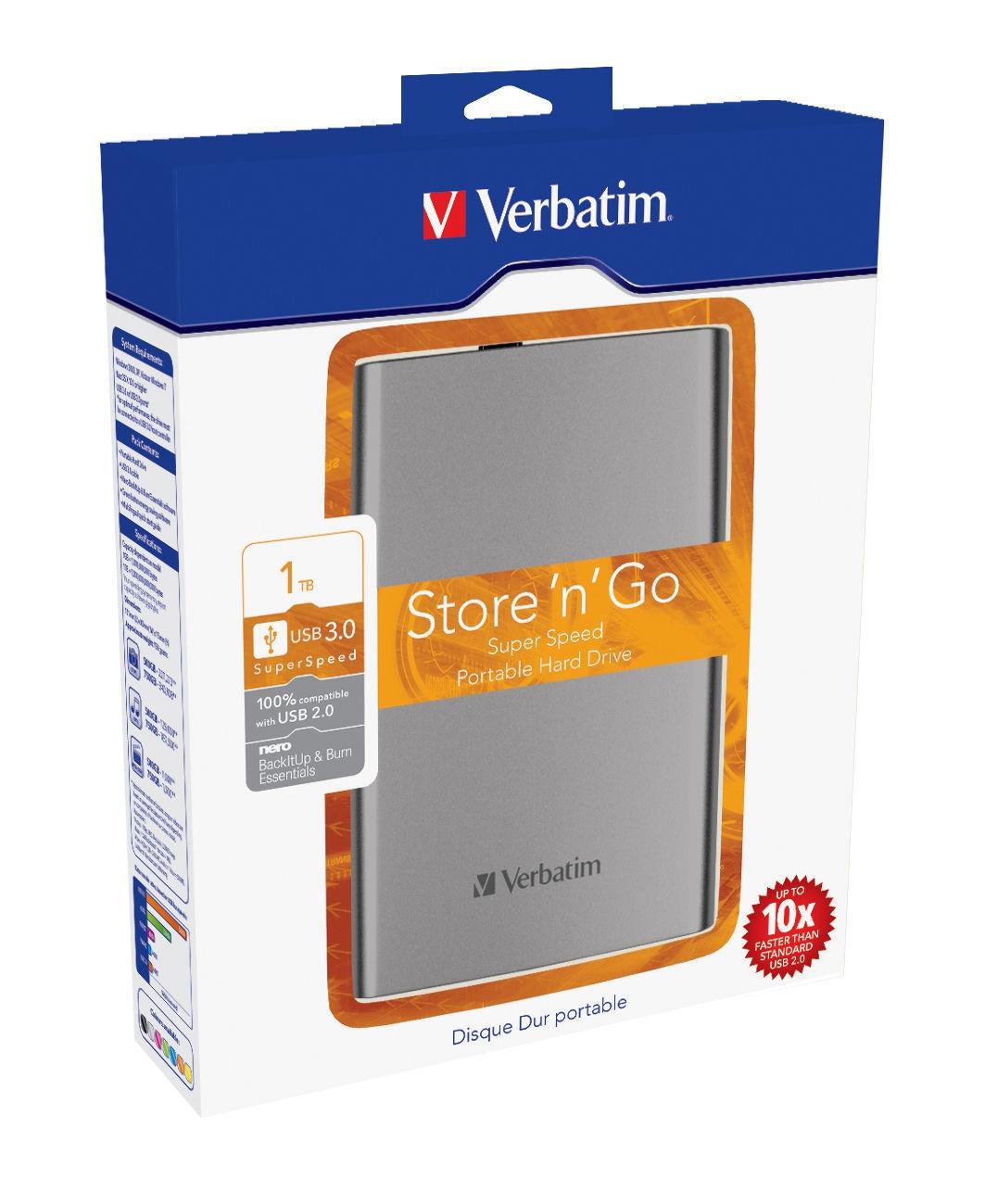 Внешний жесткий диск VERBATIM "GRAPHITE GREY" 53078 1TB Тип жесткий диск (HDD)