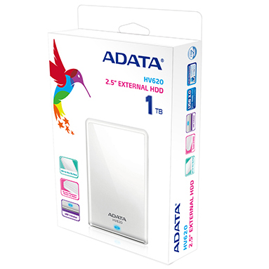 Внешний жесткий диск A-DATA HV620 1TB 2.5 USB 3.0 White (AHV620-1TU3-CWH) Форм-фактор 2.5"