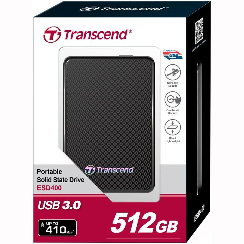 Зовнішній SSD накопичувач TRANSCEND ESD400K 512GB (TS512GESD400K) Ємність 512 Гб