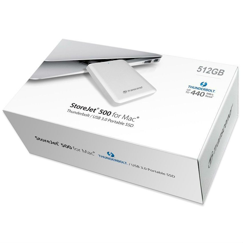 Зовнішній SSD накопичувач TRANSCEND StoreJet M500 512GB USB3.0+Thunderbolt TS512GSJM500 Ємність 512 Гб