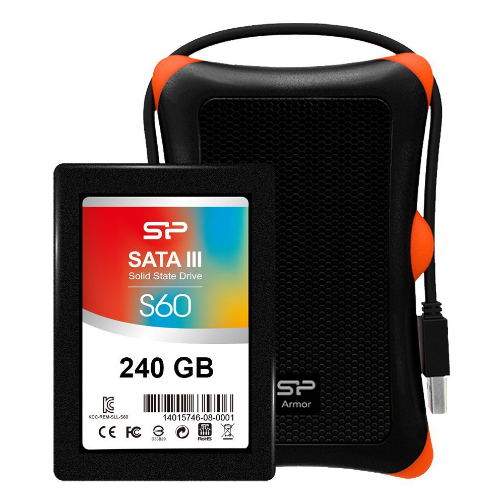 Внешний SSD накопитель SILICON POWER S60 240GB UPGRADE KIT