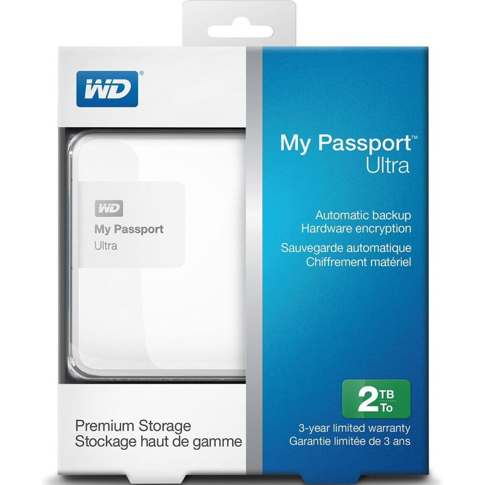 Зовнішній жорсткий диск WD My Passport Ultra 2 Тб (WDBBKD0020BWT-EESN) Форм-фактор 2.5"