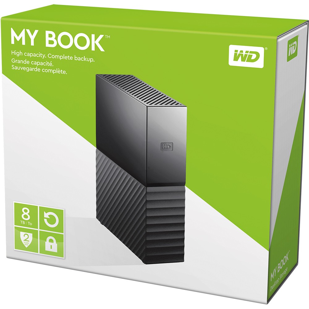 Внешний вид Внешний жесткий диск WD MyBook 8TB 3.5" USB 3.0 (WDBBGB0080HBK-EESN)