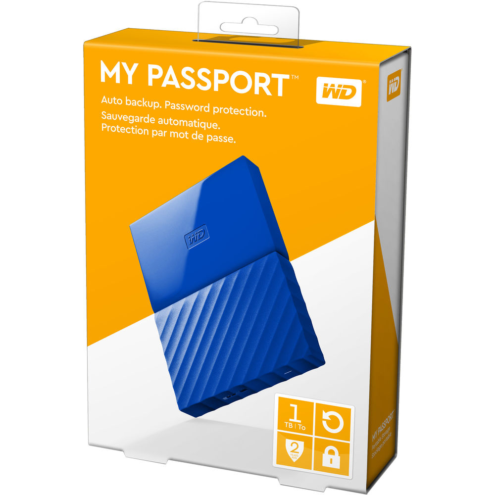 Фото Зовнішній жорсткий диск WD My Passport 2.5 USB 3.0 1TB Blue (WDBYNN0010BBL-WESN)