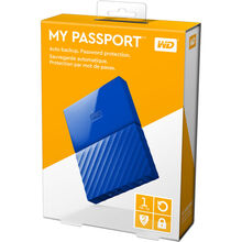 Зовнішній жорсткий диск WD My Passport 2.5 USB 3.0 1TB Blue (WDBYNN0010BBL-WESN)