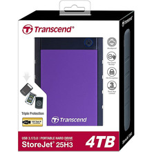 Зовнішній жорсткий диск TRANSCEND 4TB Storejet H3 (TS4TSJ25H3P)