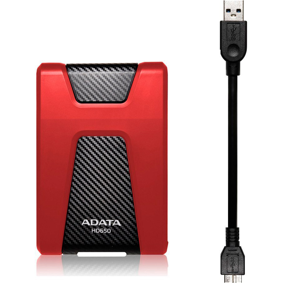 Внешний жесткий диск ADATA 1TB HD650 Red (AHD650-1TU3-CRD) Емкость 1 Тб