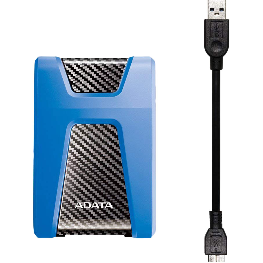 Зовнішній жорсткий диск ADATA 1TB HD650 Durable Blue (AHD650-1TU31-CBL) Ємність 1 Тб