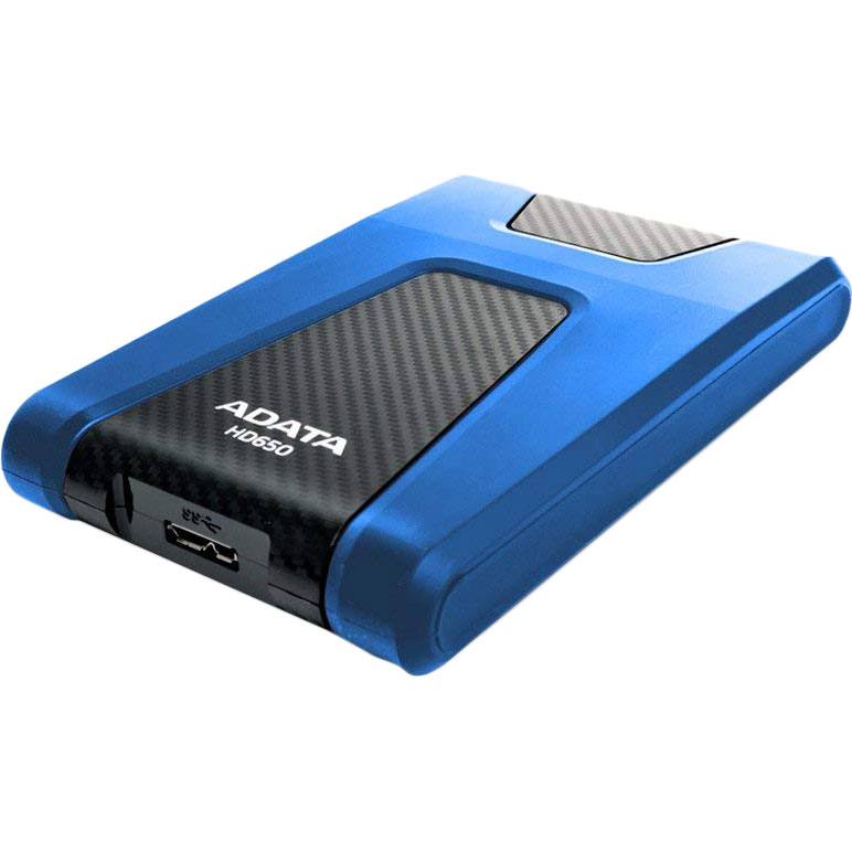 Зовнішній жорсткий диск ADATA 1TB HD650 Durable Blue (AHD650-1TU31-CBL) Інтерфейс USB 3.1 (3.2)