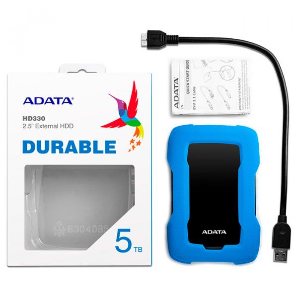 Зовнішній жорсткий диск ADATA HD330 2.5 USB 3.1 2TB Blue (AHD330-2TU31-CBL) Інтерфейс USB 3.1 (3.2)