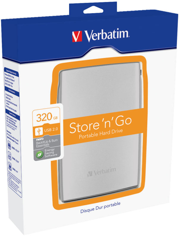 Жесткий диск VERBATIM 320 GB 2.5" External USB 2.0 Blister 53001