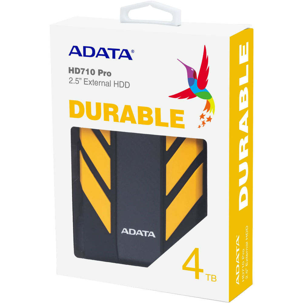 Зовнішній жорсткий диск ADATA HD710 Pro Durable 4TB Yellow (AHD710P-4TU31-CYL) Інтерфейс USB 3.1 (3.2)