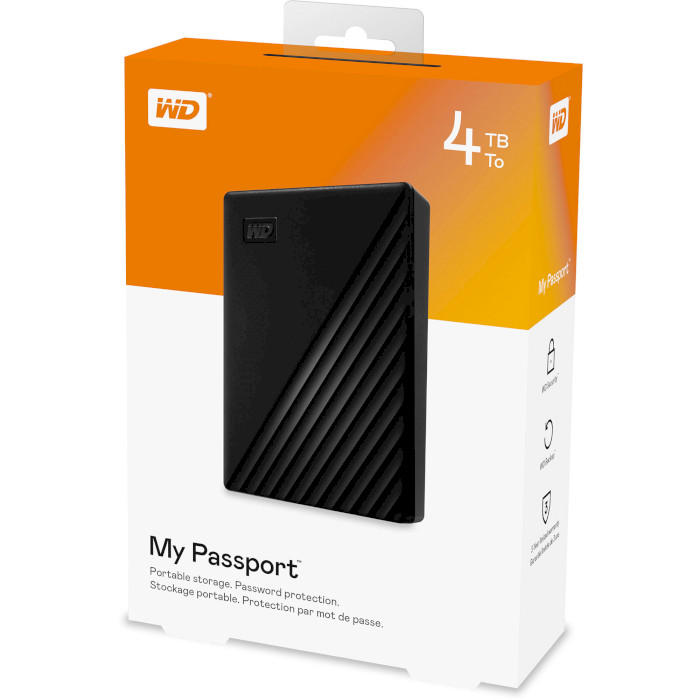 Внешний жесткий диск WD My Passport 4TB USB 3.2 Black (WDBPKJ0040BBK-WESN) Интерфейс USB 3.1 (3.2)