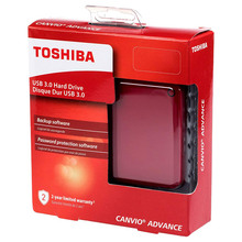 Зовнішній жорсткий диск TOSHIBA Canvio Advance 2TB USB3.0 Red (HDTC920ER3AA)