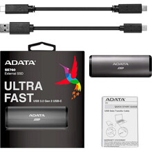 Внешний SSD накопитель ADATA SE760 1TB USB 3.2 Gen 2 Type-C (ASE760-1TU32G2-CTI)