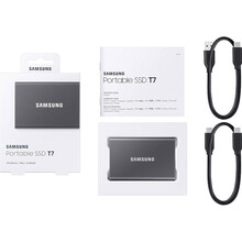 Зовнішній SSD накопичувач SAMSUNG T7 1TB USB 3.2 GEN.2 GRAY (MU-PC1T0T/WW)