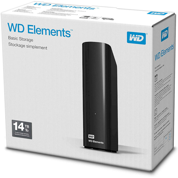 Внешний вид Внешний жесткий диск WD 14TB 3.5" USB 3.0 Elements Desktop