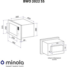 Вбудована мікрохвильова піч MINOLA BWO 2022 SS