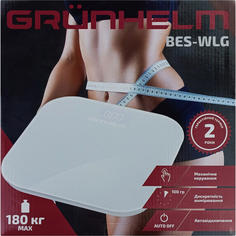 Весы напольные GRUNHELM BES-WLG White Назначение бытовые