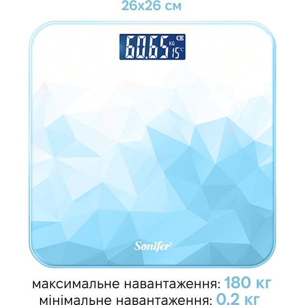 Весы напольные SONIFER SF-1909 Blue Назначение бытовые