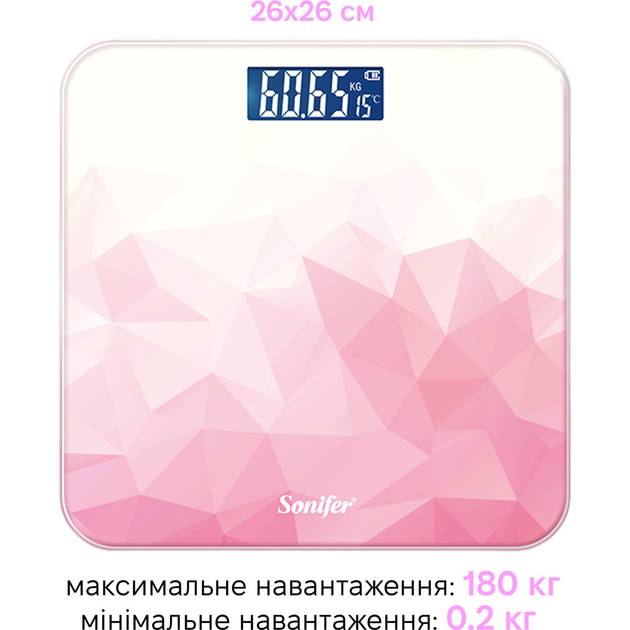 Ваги підлогові SONIFER SF-1909 Pink Призначення побутові