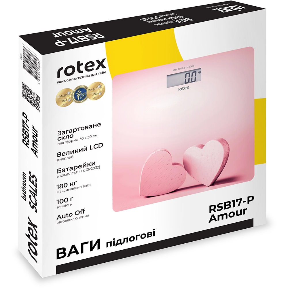 Весы напольные ROTEX RSB17-P Amour Цвет розовый