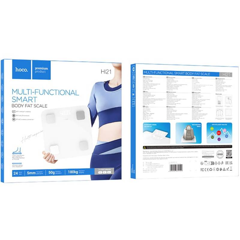 Внешний вид Весы напольные HOCO HI21 Smart Body Fat Scale White