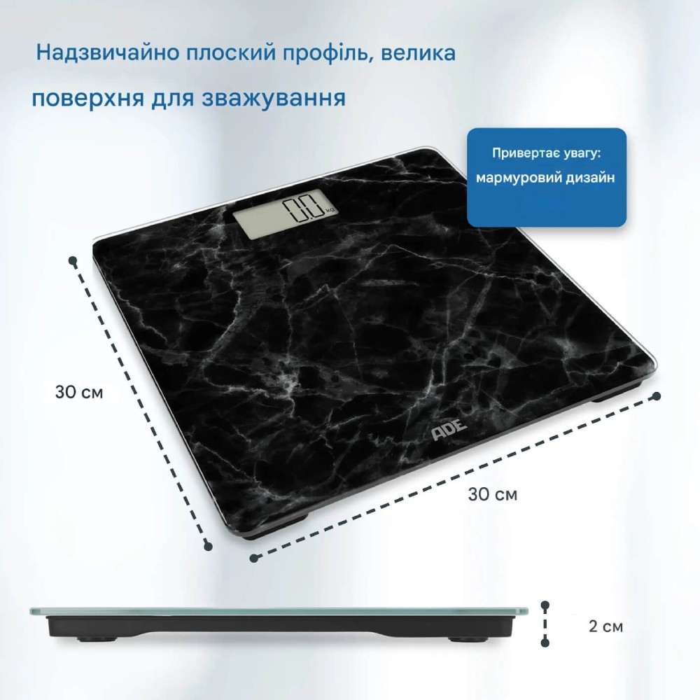 Ваги для підлоги АDЕ Amina BE2306-6 Black marble Матеріал скло
