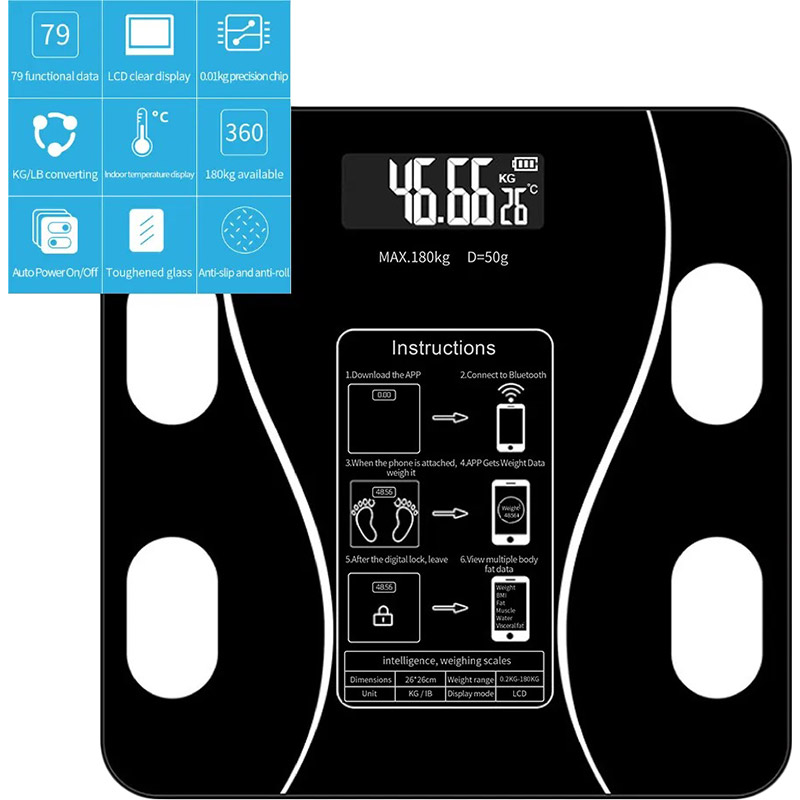 Весы напольные SCALE one Black (scl-001bl) Тип электронные