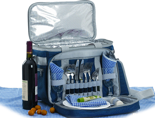 Набір для пікніка KINGCAMP Picnic Cooler Bag-4 Blue CHECKERS (KG2713) Кількість персон 4