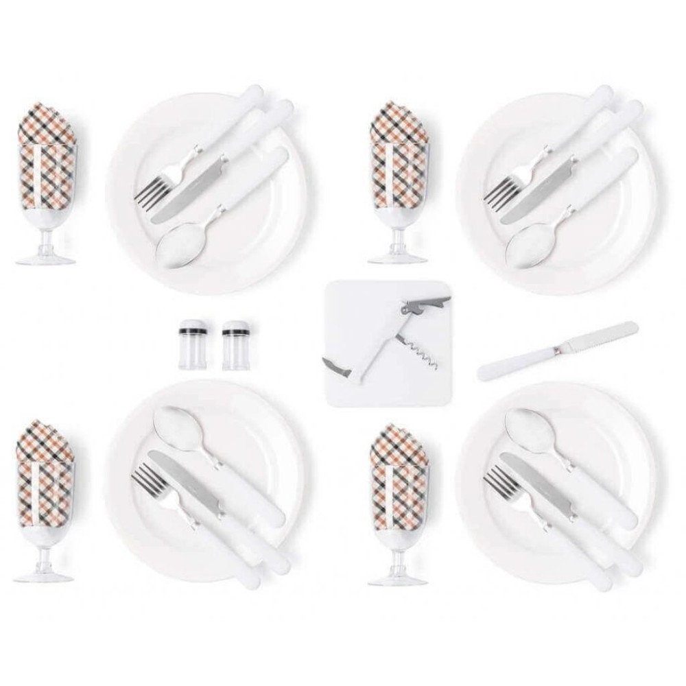 Набор для пикника КЕМПІНГ «Flax» (4823082714384) Комплектация сумка, 4 вилки, 4 ложки, 4 ножа, 4 бокала (пластик), 4 тарелки (пластик), 4 салфетки (хлопок), 2 ёмкости для соли и перца, 1 открывашка/штопор, 1 нож-пила для сыра, 1 досточка
