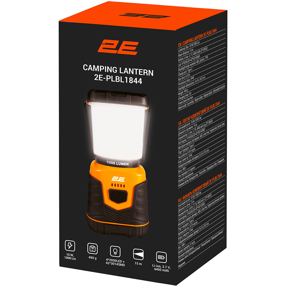 В Украине Фонарь 2E USB-C 4400мАч 1000лм (2E-PLBL1844)