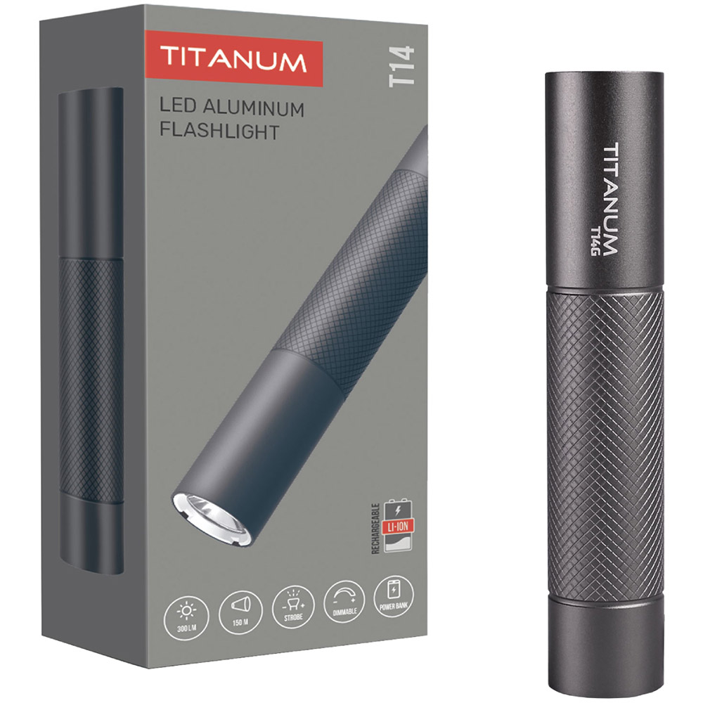 Портативний світлодіодний ліхтарик TITANUM TLF-T14G Black Тип ліхтар