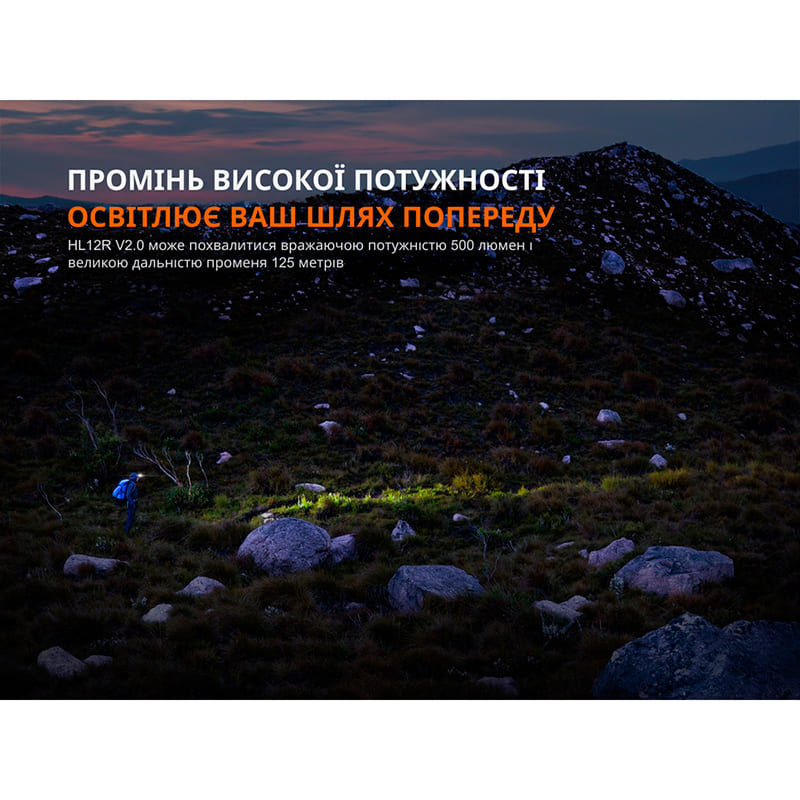 Фонарь налобный FENIX HL12R V2.0 Violet (HL12RV20P) Особенности SOS режим