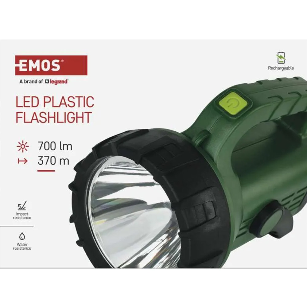Зовнішній вигляд Ліхтар EMOS LED P2315 700Lm 3600 mAh Green-black
