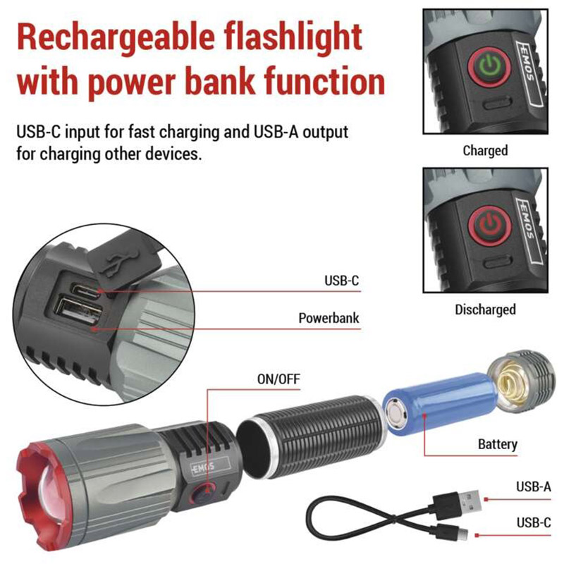 Фонарь EMOS LED P3122 Оснащение крепление/клипса/крючок