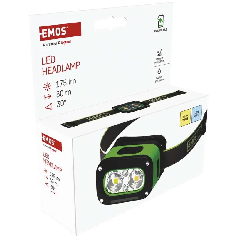 Внешний вид Фонарь налобный аккумуляторный EMOS P3545 175 Lm 800 mAh Li-Ion