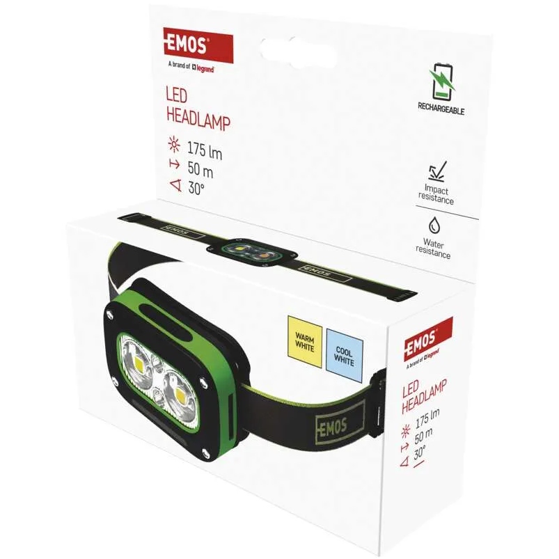 Фото Фонарь налобный аккумуляторный EMOS P3545 175 Lm 800 mAh Li-Ion