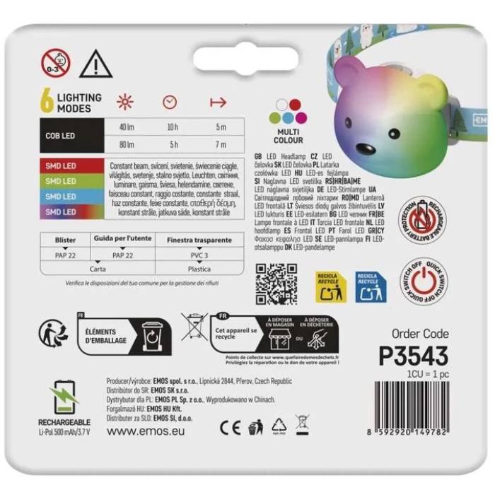 Внешний вид Фонарь EMOS LED P3543 80Lm Li-Pol 500 mAh White (P3543)